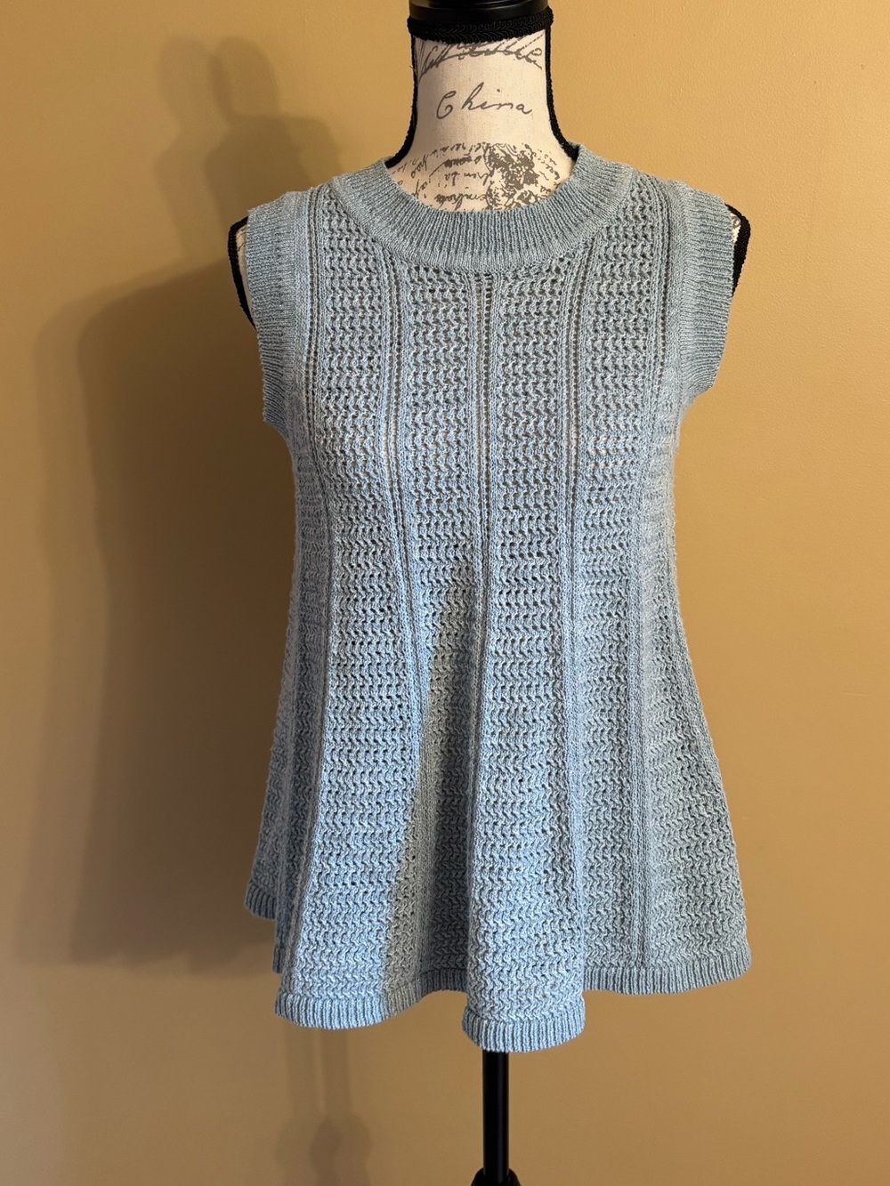 C&C California Light Blue Sleeveless Knit Swing Tank
